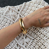 Retro Amber Smudged Acrylic Resin Wide Bracelet With Electroplating And Geometric Style