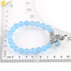 Retro Ancient Style Silver Plated Bracelet With Life Tree Design And Blue Semi Precious Stones And Crystal