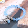 Retro Ancient Style Silver Plated Bracelet With Life Tree Design And Blue Semi Precious Stones And Crystal