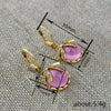 Retro Animal Geometric Copper Earrings For Women With Imitation Moonstone And Dragonfly Design