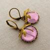 Retro Animal Geometric Copper Earrings For Women With Imitation Moonstone And Dragonfly Design