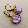 Retro Animal Geometric Copper Earrings For Women With Imitation Moonstone And Dragonfly Design