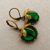 Retro Animal Geometric Copper Earrings For Women With Imitation Moonstone And Dragonfly Design