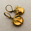 Retro Animal Geometric Copper Earrings For Women With Imitation Moonstone And Dragonfly Design