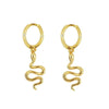 Retro Animal Snake Shape Earrings With Silver Needle And Copper Electroplated Fashion Earrings For Women
