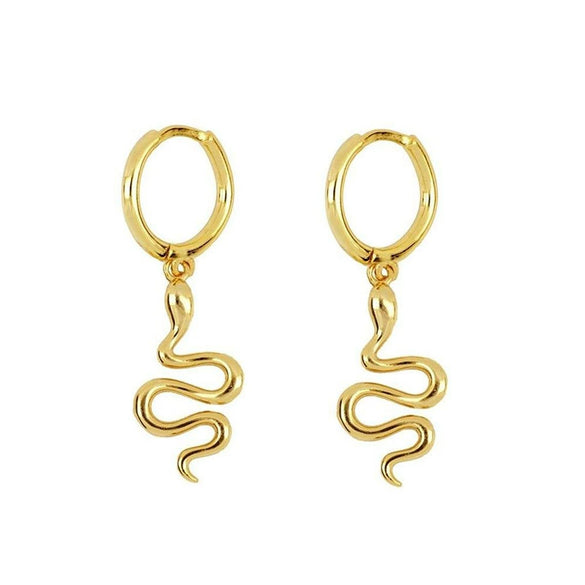 Retro Animal Snake Shape Earrings With Silver Needle And Copper Electroplated Fashion Earrings For Women