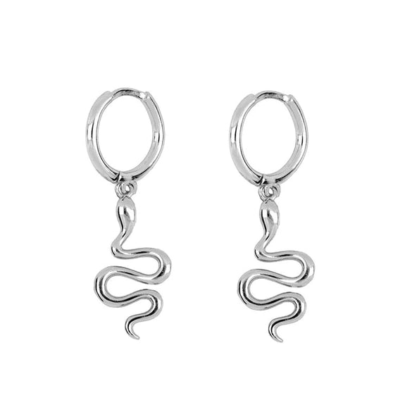 Retro Animal Snake Shape Earrings With Silver Needle And Copper Electroplated Fashion Earrings For Women