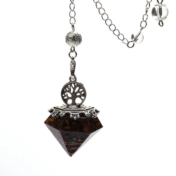 Retro Artificial Crystal Geometric Shape Life Tree Pendant Pendulum Purely Handmade