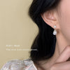 Retro Baroque Freshwater Pearl And Zircon Copper Geometric Handmade Earrings For Women Simple Elegant Light Luxury Jewelry