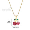Retro Baroque Insect Fruit Stainless Steel Pendant Necklace With O Word Chain And Electroplating