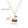 Retro Baroque Insect Fruit Stainless Steel Pendant Necklace With O Word Chain And Electroplating