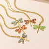 Retro Baroque Insect Fruit Stainless Steel Pendant Necklace With O Word Chain And Electroplating