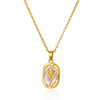 Retro Baroque Insect Fruit Stainless Steel Pendant Necklace With O Word Chain And Electroplating