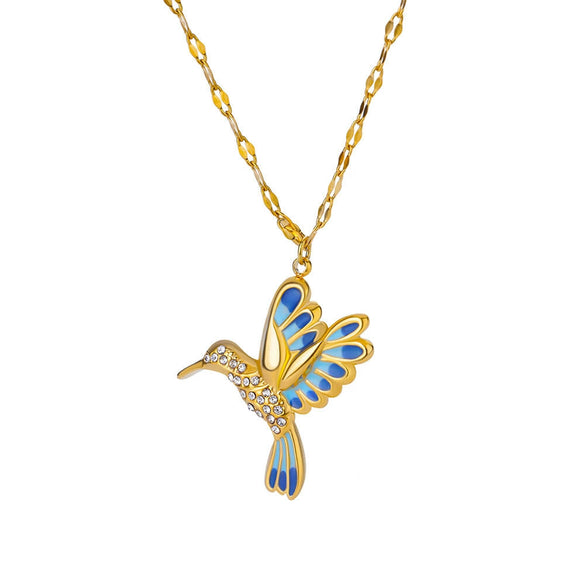 Retro Baroque Insect Fruit Stainless Steel Pendant Necklace With O Word Chain And Electroplating
