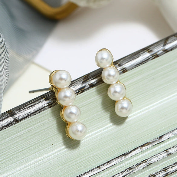 Retro Baroque Pearl Earrings For Women Simple Elegant Natural Style Trendy Ear Jewelry