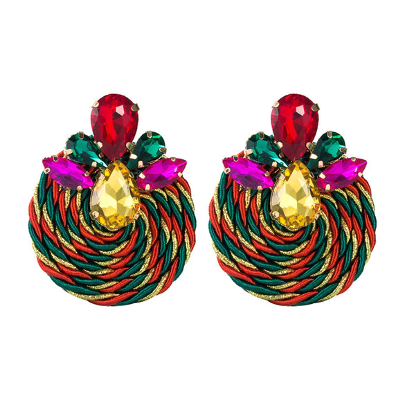 Fashion Water Droplets Diamond Alloy Artificial Gemstones Earrings