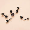 Retro Black Stainless Steel Inlaid Colorful Dream Zircon Geometric Electroplated Women's Ear Bone Nail Cartilage Puncture Earrings