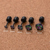 Retro Black Stainless Steel Inlaid Colorful Dream Zircon Geometric Electroplated Women's Ear Bone Nail Cartilage Puncture Earrings