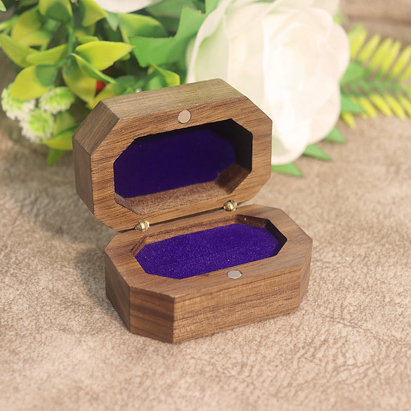 Retro Black Walnut Wooden Jewelry Storage Box For Women Ring And Earrings Packaging Display Case
