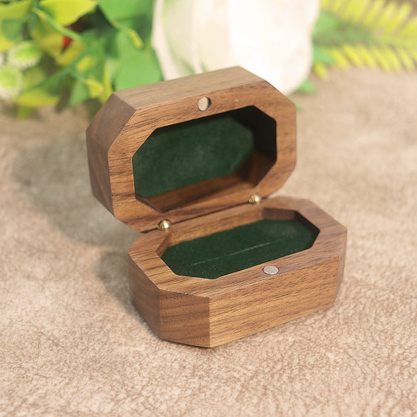 Retro Black Walnut Wooden Jewelry Storage Box For Women Ring And Earrings Packaging Display Case
