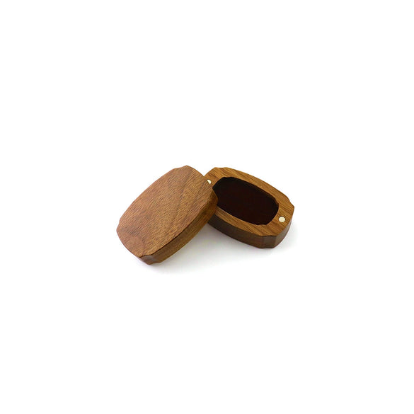 Retro Black Walnut Wooden Ring Jewelry Box With Flannel Lining Carved Wooden Packaging Box