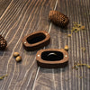 Retro Black Walnut Wooden Ring Jewelry Box With Flannel Lining Carved Wooden Packaging Box