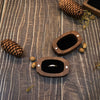 Retro Black Walnut Wooden Ring Jewelry Box With Flannel Lining Carved Wooden Packaging Box
