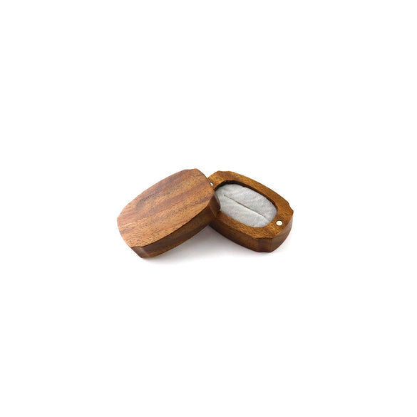 Retro Black Walnut Wooden Ring Jewelry Box With Flannel Lining Carved Wooden Packaging Box