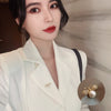 Retro Blue Crystal Alloy Antirunning Light Buckle Brooch With Flower Pattern Electroplated For Women