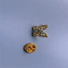 Retro Blue Crystal Alloy Antirunning Light Buckle Brooch With Flower Pattern Electroplated For Women