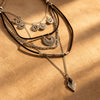 Retro Bohemian Geometric Pendant Necklace With Electroplated Alloy Layered Chain Jewelry For Women And Men