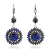 Retro Bohemian Sunflower Alloy Earrings With Diamond Cut Finish Floral Statement Drop Earrings