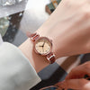 Retro British Style Women's Exam Watch Alloy Case Imitation Leather Strap Stainless Steel Buckle Round Dial