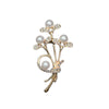 Retro Brooch Zinc Alloy Crystal Pearl Flower Diamondencrusted Electroplated Clothing Accessories