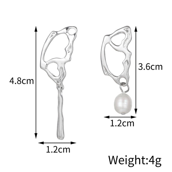 Retro Butterfly Alloy Earrings Geometric Style Electroplating For Women