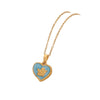 Retro Butterfly Heart Shape Pendant Necklace Fashion Angel Love Stainless Steel Clavicle Chain