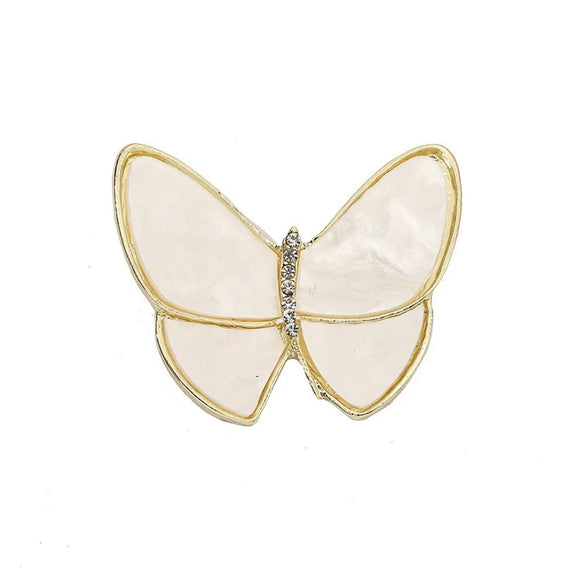Retro Butterfly Imitation Pearl Alloy Rhinestone Women'S Brooches