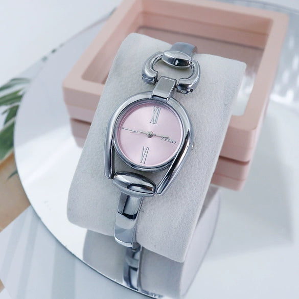 Retro Button Ring Women's Alloy Bracelet Watch Casual Fashion Quartz Round Dial
