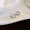 Retro C Shape Solid Color Metal Plating Women'S Earrings 1 Pair