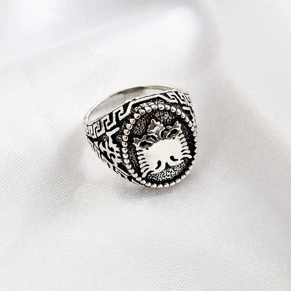 Retro Cartoon Animal Ring For Men And Unisex Wear Electroplated Alloy Character Jewelry Accessory