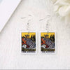 Retro Cartoon Character Card And Chess Style Resin Plastic Earrings For Unisex Fashion Jewelry