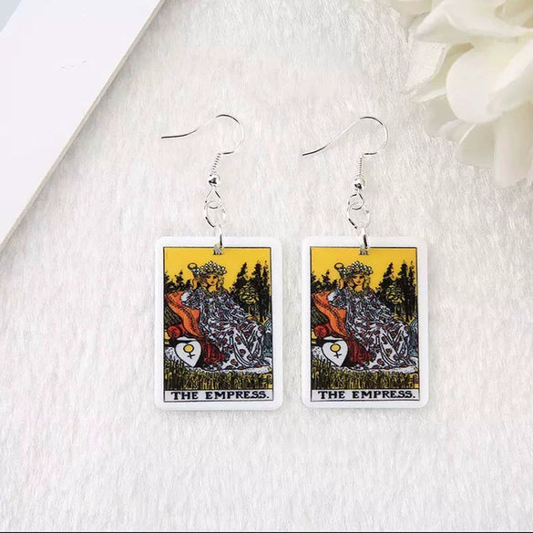 Retro Cartoon Character Card And Chess Style Resin Plastic Earrings For Unisex Fashion Jewelry
