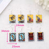 Retro Cartoon Character Card And Chess Style Resin Plastic Earrings For Unisex Fashion Jewelry