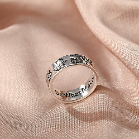 Retro Carved Butterfly Women's Ring Alloy Electroplating