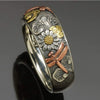 Retro Carved Dragonfly And Flower Metal Ring With Electroplated Finish Simple Fashion Ring For Unisex Wear