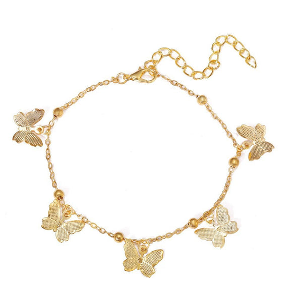 Retro Carved Elephant Alloy Anklet Bracelet For Women Electroplated Cartoon Character Jewelry