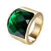 Retro Cat Eye Gem Titanium Steel Ring For Men And Unisex With Polished Court Style Design