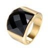 Retro Cat Eye Gem Titanium Steel Ring For Men And Unisex With Polished Court Style Design
