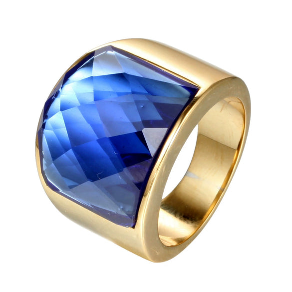 Retro Cat Eye Gem Titanium Steel Ring For Men And Unisex With Polished Court Style Design