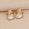 Retro Cat's Eye Geometric Stainless Steel Earrings With Electroplating
